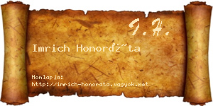 Imrich Honoráta névjegykártya